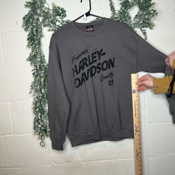 Harley Davidson | women gray crewneck pullover long sleeve - Picture 5 of 11